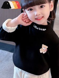 Áo Nỉ Dày Hai Mặt Cho Bé Gái Mùa Thu Đông Áo Nỉ Phong Cách Thường Ngày Bằng Vải Polyester Áo Trẻ Em