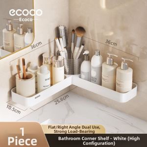 Corner Wall Mounted No-drilling Bathroom Storage Shelf