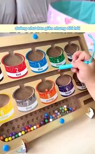 Đồ chơi mê cung màu sắc học toán học số lượng giáo dục sớm đồ chơi thông minh gỗ cho bé