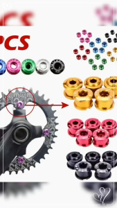 5Pcs/set Bike Chainring Bolts Single/Double/Triple Speed Chainwheel Screw Original MTB Mountain Bike Parts Aluminum Alloy Crank Arm Screw Bolts
