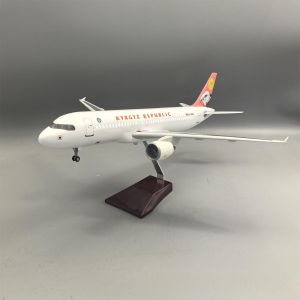 47cm Large Scale Kyrgyz Republic Air A320 Diecast Airplane Model Kit with Landing Gear Wheel For Display Collection or Gift