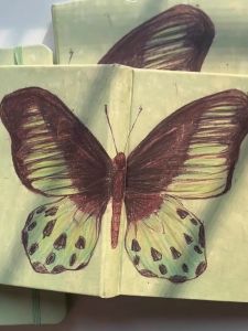 Retro Green Butterfly Blank Page Daily Planner Notebook A5A6 Size High Aesthetic Value INS Style Business Stationery Supplies