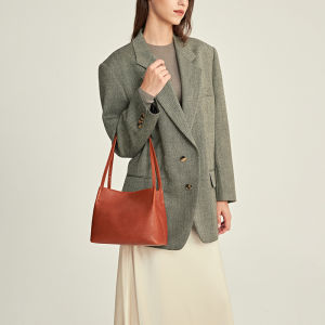Avalea Vintage Simple Tote Bag Top Layer Vegetable Tanned Cowhide Underarm Shopping Bag C289N Soft Handbag for Men And Women