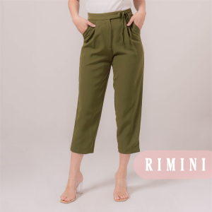 RIMINI - Bawahan Celana Panjang Wanita Resleting Depan Variasi Tali Size XS-XL - Beverly Pants 66012