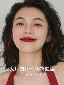 Onekiss Red Large Circle Earrings Womens Fashion 2025 New High-End Sensation Ear Cuff Lightweight Luxury Earring Jewelry