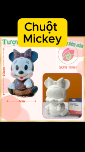 Tô Tượng Thạch Cao trắng chuột Mickey ( không kèm màu )  trò chơi trẻ em
