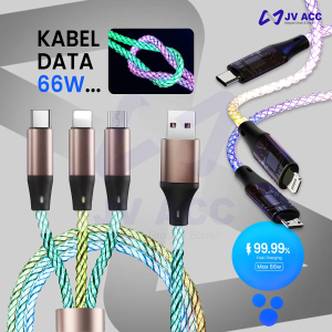 NANVAN NVN-KD49 KABEL DATA CHARGER 66W MICRO USB / TYPE C / LIGHTING USB LAMPU FAST CHARGING