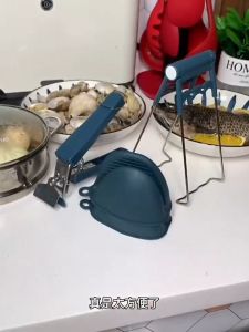 ชู้เครื่องที่จับกันความร้อน 6 ชิ้น ที่คีบภาชนะร้อน หนีบแน่นไม่มีหลุด มือจับหูหม้อ ชุดลง