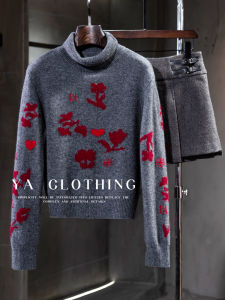 Feild Island Series High End Christmas New Year Knitted Woolen Sweater Womens Set with Ultra Short Skirt Winter Fashion Ensemble