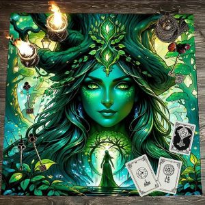 VIKAMA Wizard Of Oz Tablecloth Vine Goddess Magic Elements Waterproof Stain Resistant Metaphysical Studio Theme Party