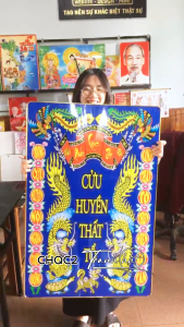 Tranh phòng thờ bàn thờ tủ thờ sập thờ Tranh tráng gương cửu huyền thất tổ hồng phúc lưu truyền treo tường CHQC2