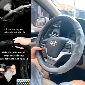 Bọc ốp vô lăng ô tô silicon xe oto con xe dcut bán tải da vân carbon thể thao Vân Rồng cao cấp chống mồ hồi trơn trượt