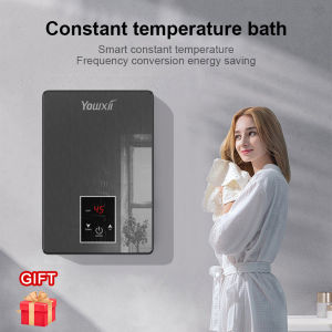 YOWXII Instant Electric Shower Water Heater 6500W with LED Touch Display IPX4 Waterproof Energy-Saving Smart Control 3-Second Quick Heat