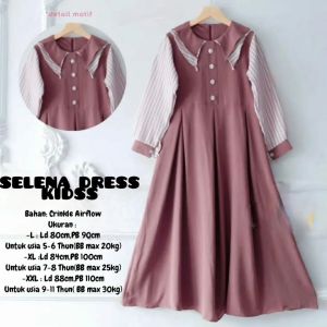 SELENA DRESS KIDS BAHAN CRINKLE AIRFLOW TERBARU