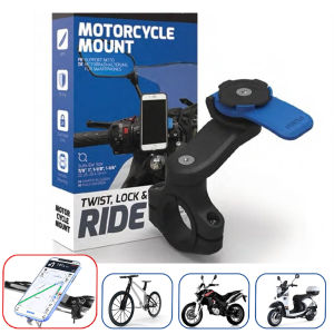 Universal Motorcycle Handlebar Mount Vibration Dampener Bicycle Rearview Mirror Expander Push Lock Motorcycle Cell Phone Holder