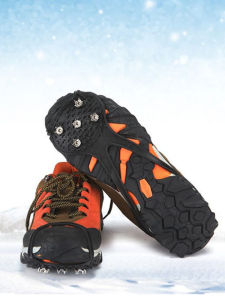 Stainless Steel Crampons Non Slip Shoe Cover Silicone Winter Outdoors Hiking Spike Snow Mountain Handy Gadget Ice Chain Shoes Ice Catch
