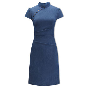 Modernized Traditional Qipao Dress Slim Waist Autumn