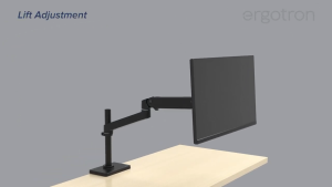 Ergotron LX Pro Desk Monitor Arm | Tall Pole | Single Monitor Mount | 2-Piece Clamp | 10 Years Local Warranty