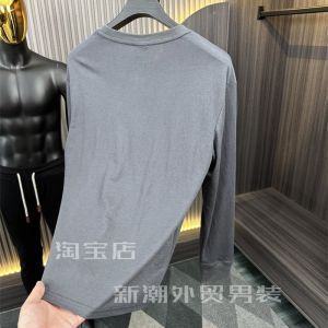 Áo Thun Nam Tay Dài Mùa Hè Bằng Vải Lụa Mỏng Thoáng Khí Cổ Tròn Thoải Mái Thường Ngày Mùa Xuân 2023