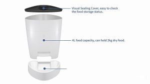 PMT Pet Automatic Feeder 4L Wifi Remote Control Button Version Smart Food Blockage Alarms COD