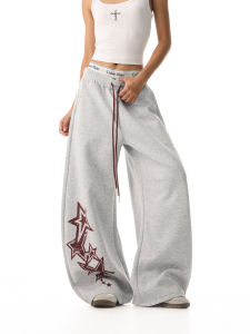 CTB Beer Captain American Retro Star Gradient Sweatpants Women Loose Drape Casual Wide Leg Knife Pants Straight Tube Pants