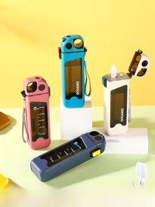 Large Capacity Childrens Plastic Water Cup with Straw Portable Lid Scale School Specialty Cup Nordic Style Cartoon Design