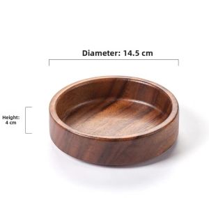 Walnut Wood Cup Mat Tea Tray Rectangular Solid Wood Tray Creative Fruit Dessert Plate Dish Rectangular Pot Support Dry Soak Tray