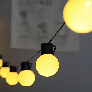 Outdoor Solar Lights White Bulbs String Lights For Garden Holiday Decoration Waterproof Camping String Lights Yard Decoration