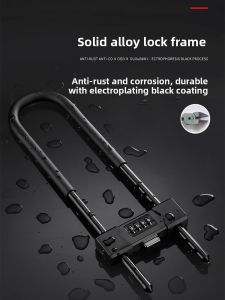 MONLEYTA | Waterproof Anti-rust U-Shaped Lock Password Lock For Glass Door Home Security Extended Length Anti-Theft Lock Hardware U Lock