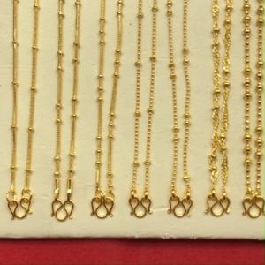 สร้อยคอทองเส้นเล็ก คละลาย ความยาว 18 นิ้ว เทียบเท่า 1 สลึง ชุบทอง ทองปลอม ใส่เสริมบารมี ใส่ออกงานได้ งานสวย พร้อมส่ง