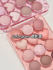 Shua Colorgram Heart Shaped 12 Colors Eyeshadow Palette Calculator Sweet Girl Pink Orange Peach Color Boost Korean Makeup Tool