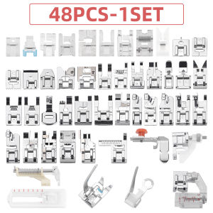 QJH | 48Pcs Locking Edge Sewing Machine Presser Feet Foot Set for Brother Babylock Singer Janome Elna Toyota New HomeSimplicity