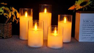 15cm/12cm LED Swing Candles Flameless Halloween Christmas Decoration Candle for Cemetery Desk Decoration