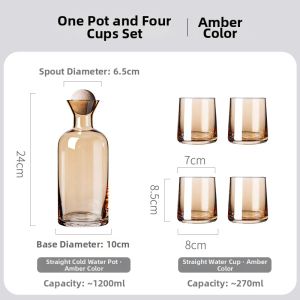 Transparent Wooden Ball Large Capacity Cold Water Carafe Set
