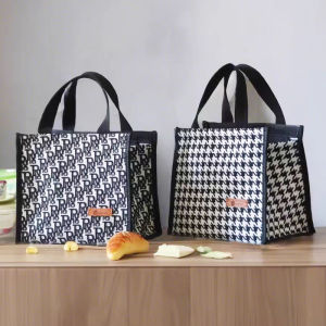 Portable Insulated Lunch Box Bag Canvas Handheld Commuter High Aesthetic Value Japanese Bento Bag Nordic Style Storage Organizer