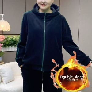 QIAOXIZI | Warm Hooded Zipper Sweatshirt Cover-up