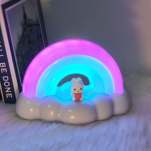 NEWSTYLE | Rainbow Desktop LED Cute Night Lamp Creative USB Rechargeable with 3 Lighting Modes for Room Decoration Kids Christmas Birthday