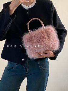 Furry Handbag Autumn Winter New Style Sweet Soft Fashion Single Shoulder Crossbody Small Square Bag Womens Handbag Bag