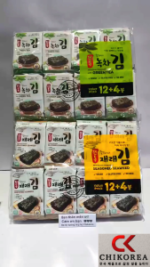 Rong biển sấy khô tẩm gia vị thượng hạng Hàn Quốc- Dream Lốc 16 gói vị trà xanh truyền thống BBQ Date mới CHIKOREA