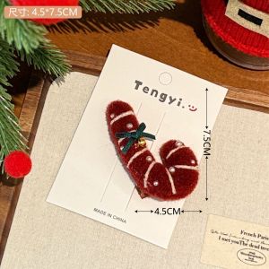 Cute Fashionable Plush Hair Clip Decoration Fringe Hair Clip Teddy Bear Design Christmas Theme Hair Accessories by Tengyi Youpin