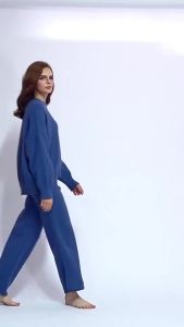 Autumn Winter Women Knit Solid Color Sweater Two-piece Pants Set Fashion Pullover Leisure Loose Two Piece Sets Womens Outifits