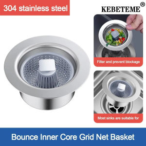 KEBETEME 3PCS Anti Clog Kitchen Sink Strainer Durable Hair Clean Up Floor Drain Waste Catcher Anti-blocking Food Catcher Tools