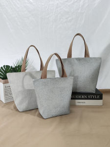 Fashionable Canvas Handbag Womens Pattern Lunch Bag Outdoor Work Zipper Versatile Storage Bag Fresh Style Double Handle