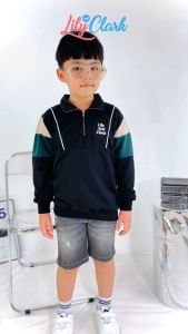 Lily And Clark Sweater Half Zip Keren Anak Laki-Laki Warna Hitam combine - SHZ01