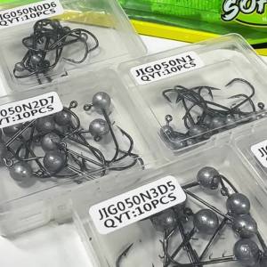 Móc Câu Jig Ned Rig Proberos 10 Chiếc Móc Câu Chính Xác Thép Carbon Cao Có Ngạnh Mồi Câu Giun Đầu Jig Câu Cá Cho Hồ Chứa Ao Hồ.