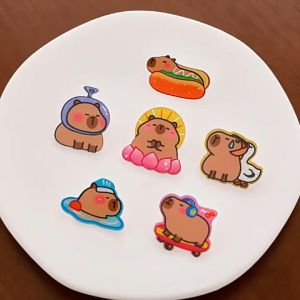 MOMO Cartoon Capybara Acrylic Brooch Clothes Bag Pendant Brooch Badge Pin For Kids