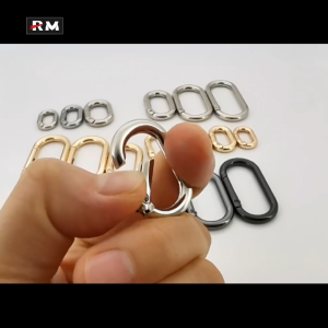 [2 Pcs] Zinc Alloy Oval Spring Buckle Ring Sewing-Free Bag Hook Buckle Chain Bag Toiletry Bag Connecting Buckle Adjustment Buckle Ornament Apparel And Luggage Accessories Key Ring