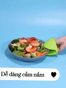 Bộ 2 Miếng Kẹp Nhấc Nồi Silicon Tiện Dụng Hình Mỏ Vịt Chịu Nhiệt Cao Có Móc Treo Đôi Bao Tay Silicone Cách Nhiệt