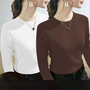 Fall and Winter New Arrival Dralon round Neck Tops Womens Bottoming Shirt Silm Easiest for Match Slimming Slim Fit Thermal Long Sleeve Top Tops Women