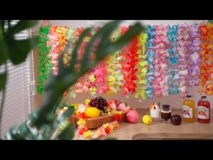 8pcs Hawaiian Leis Tropical Flower Leis Hawaiian Luau Party Decoration Supplies